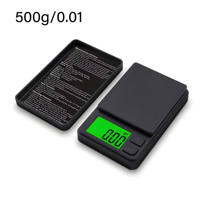 Präzisions-Taschenwaage 1000 g x 0,01 g – digitale Gramm-, Lebensmittel-, Schmuck-, Unzen-/Getreidewaage mit hintergrundbeleuchtetem LCD – Miniwaage für Reisen