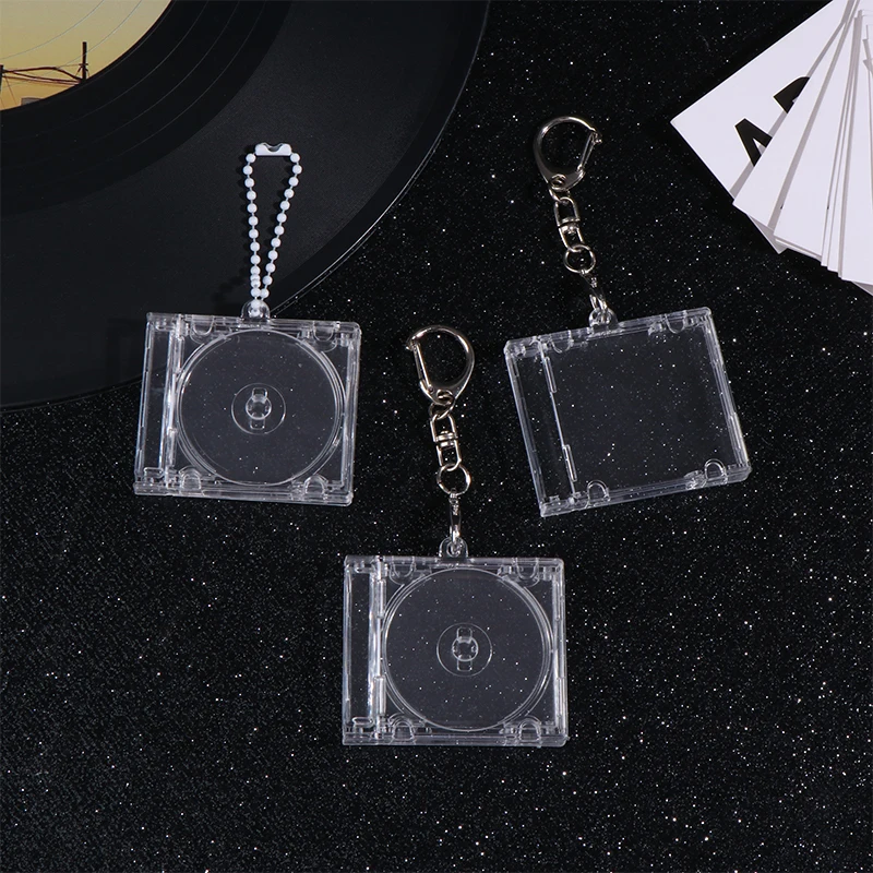 1PC Peripheral Commemorative Blank Album Mini CD Case Keychain CD Player Shaped Key Pendant For DIY Backpack Hanging Decoration view 5