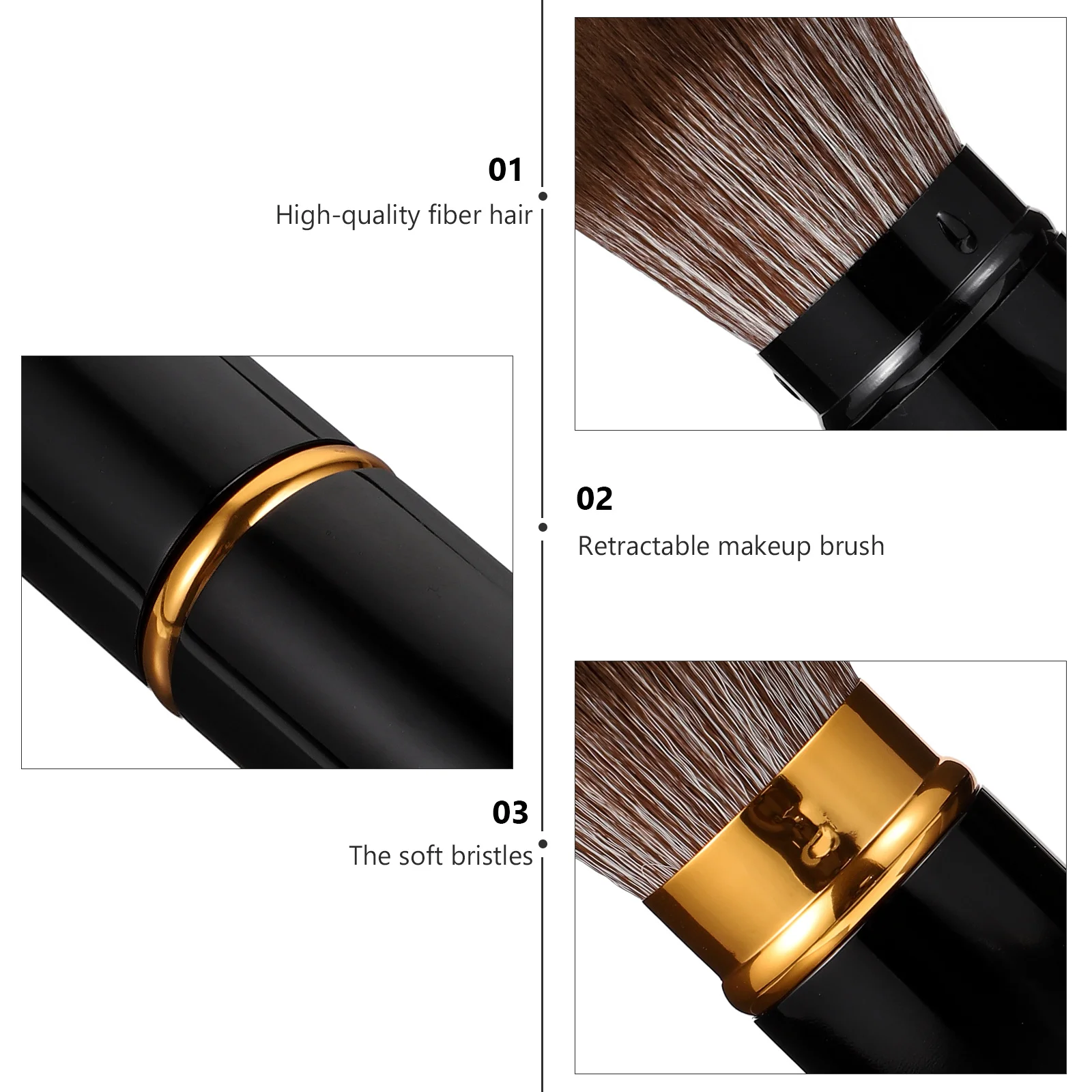 

2Pcs Powder Brush Set Portable Makeup Brushes Multifunctional Blush Foundation Beauty Tools for Daily Travel Makeup