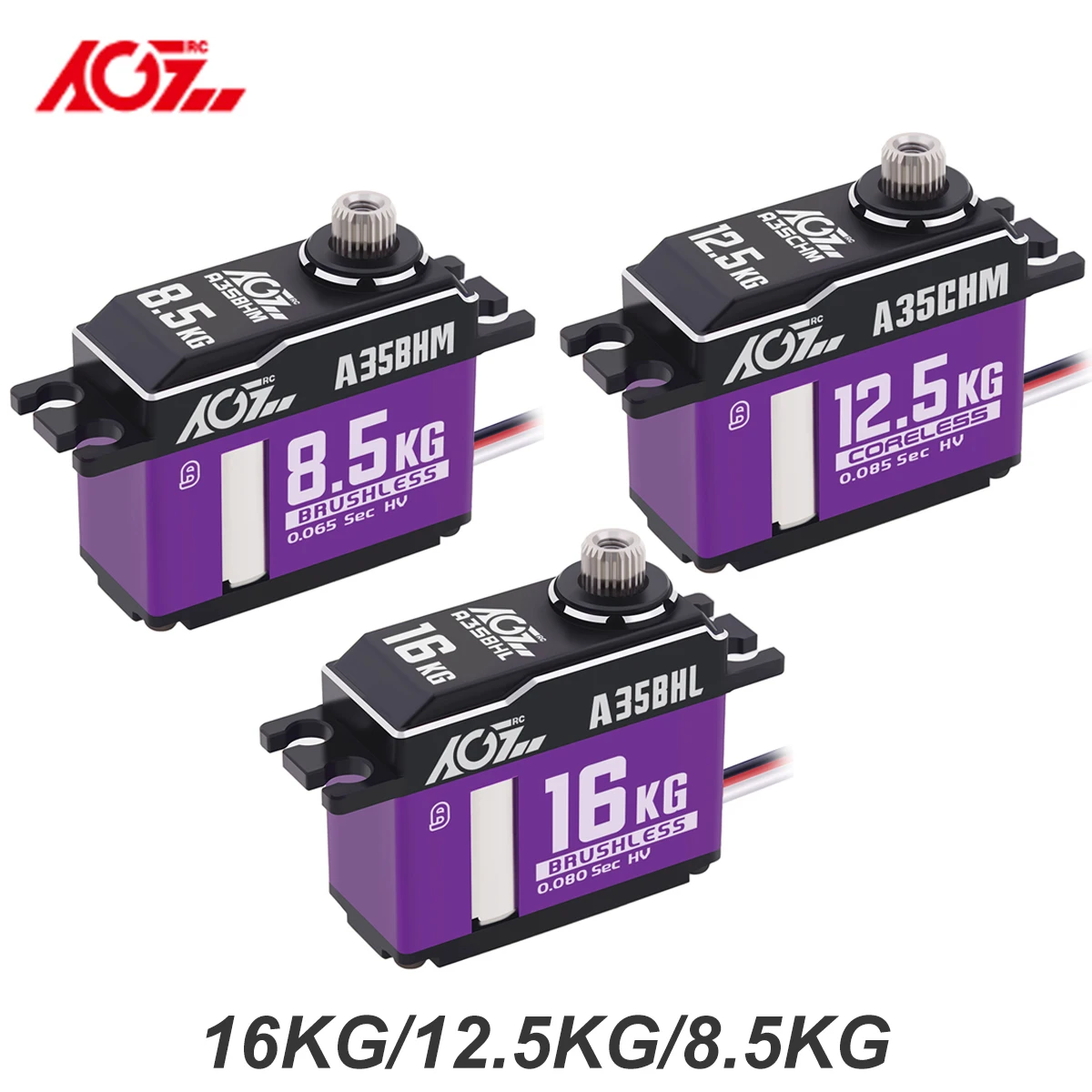 

AGFRC A35BHL A35CHM A35BHM 16KG 12.5KG 8.5KG High Torque Speed HV Programmable Brushless Coreless Servo For RC Helicopter Car