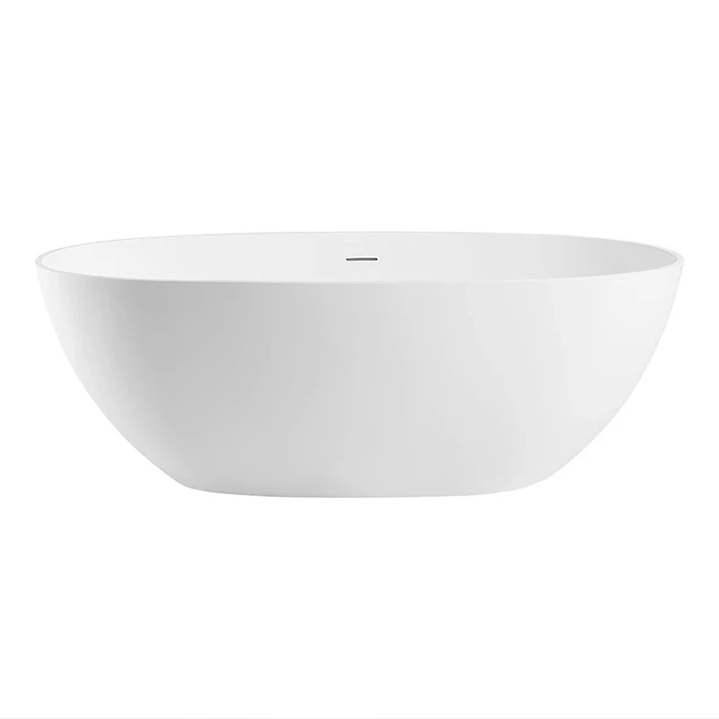 

small size one-piece freestanding oval Internet celebrity double aluminum stone bathtub family bathtub Artificial stone bathtub