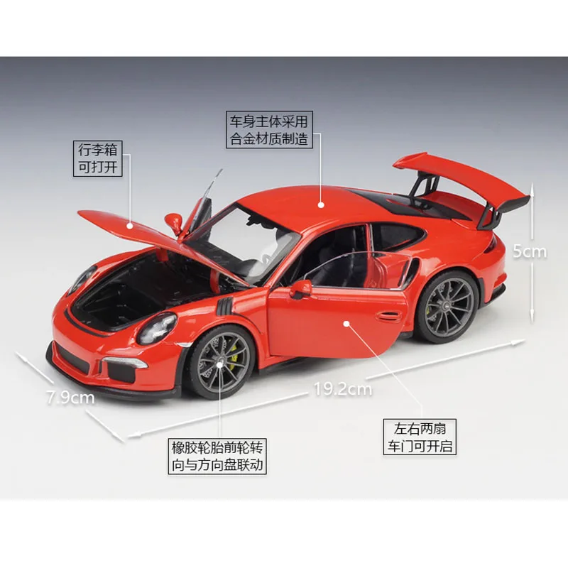 1:24 Skala Diecast Simulator Samochód 911 Taycan Turbo S 911 GT3 RS Model samochodu Aluminiowy samochód sportowy Metalowa zabawka Samochód wyścigowy Zabawka dla dzieci Prezent