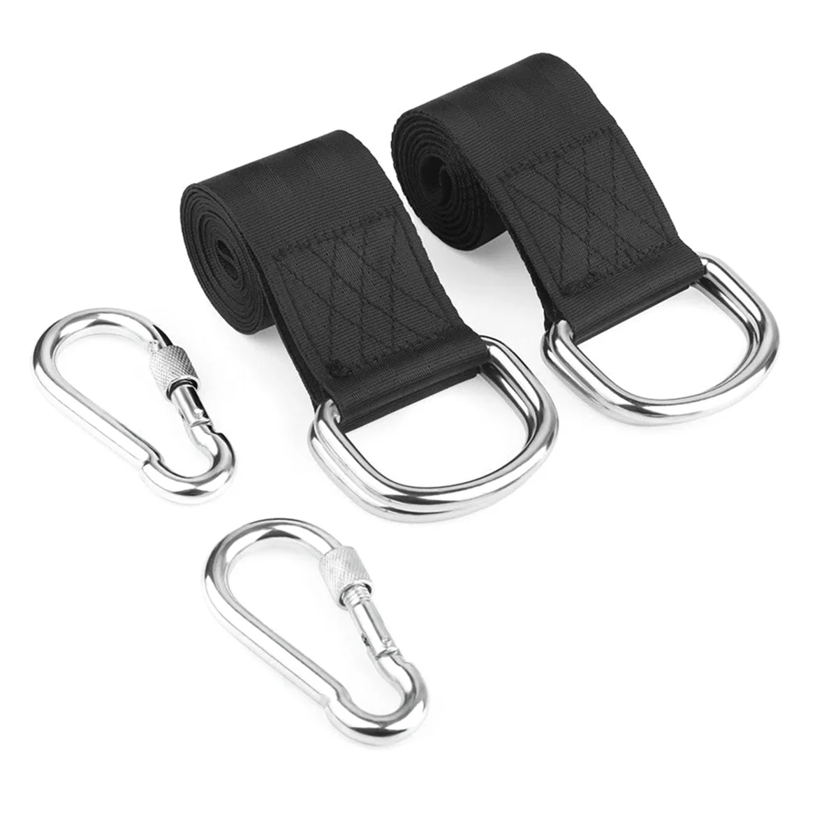 AT42 2 قطعة 1.5 متر شجرة سوينغ الأشرطة مجموعة معلقة مع 2 Carabiners شريط واحد تمديد حزام حزام لا ورقة واقية