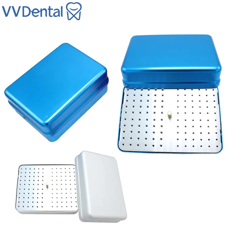 VVDental Dental Autoclave Sterilizer Case 120 Holes Dental Disinfection Endo Files Holder Box Diamond Burs Drill Dentist Tools