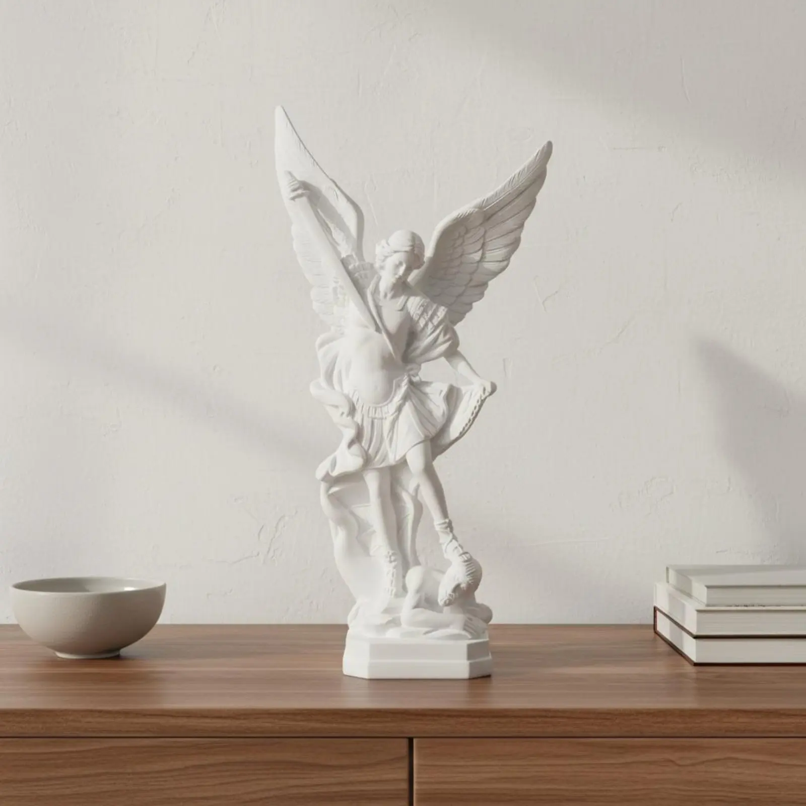 Archangel Michael Statue Resin Archangel Michael Sculpture Angel Figurine Tabletop Decoration Celestial Protector Statue High