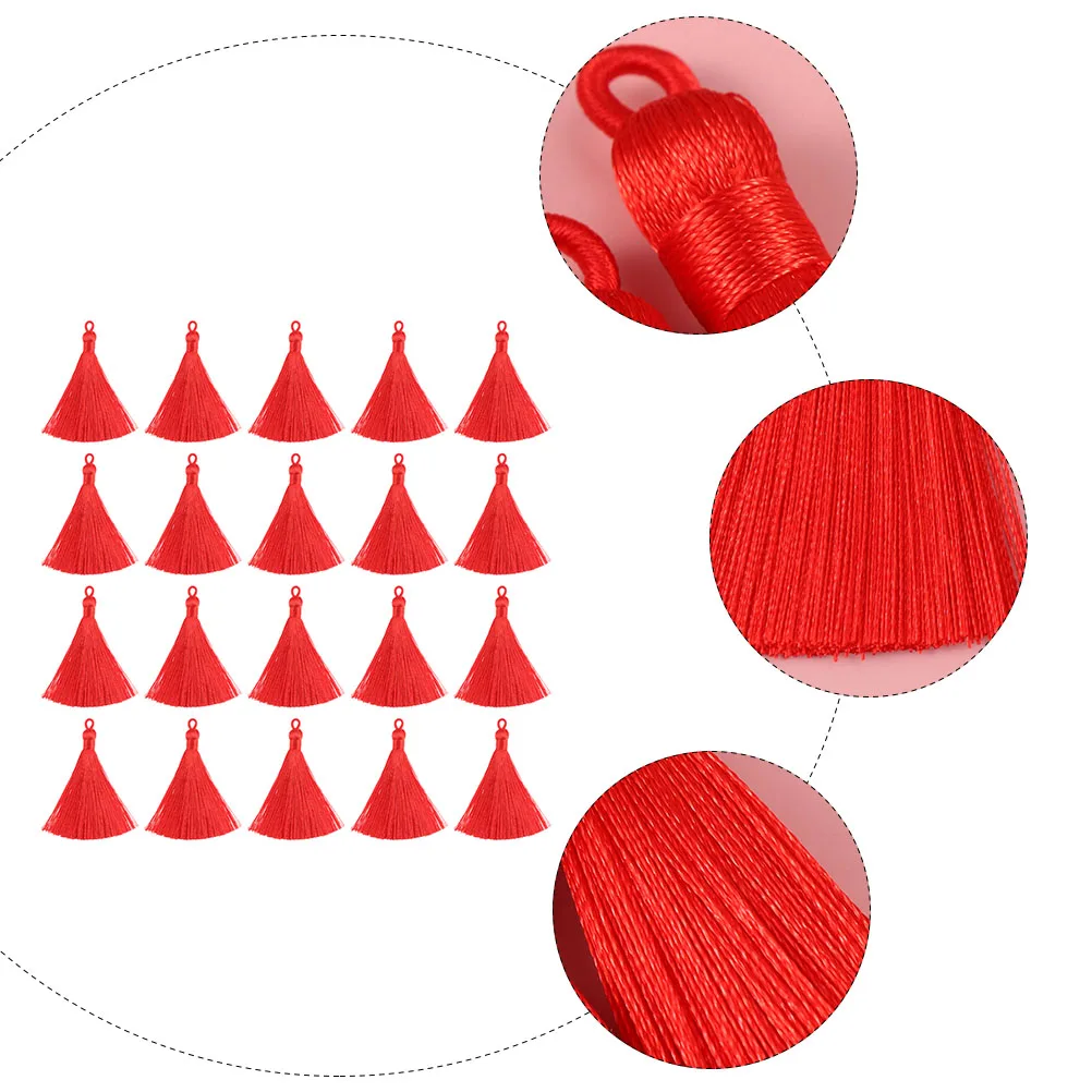 

30pcs Tassel Earrings Red naments DIY Craft Elegant Charm Pendant Tassels Pendant Polyester Bracelet Keychain