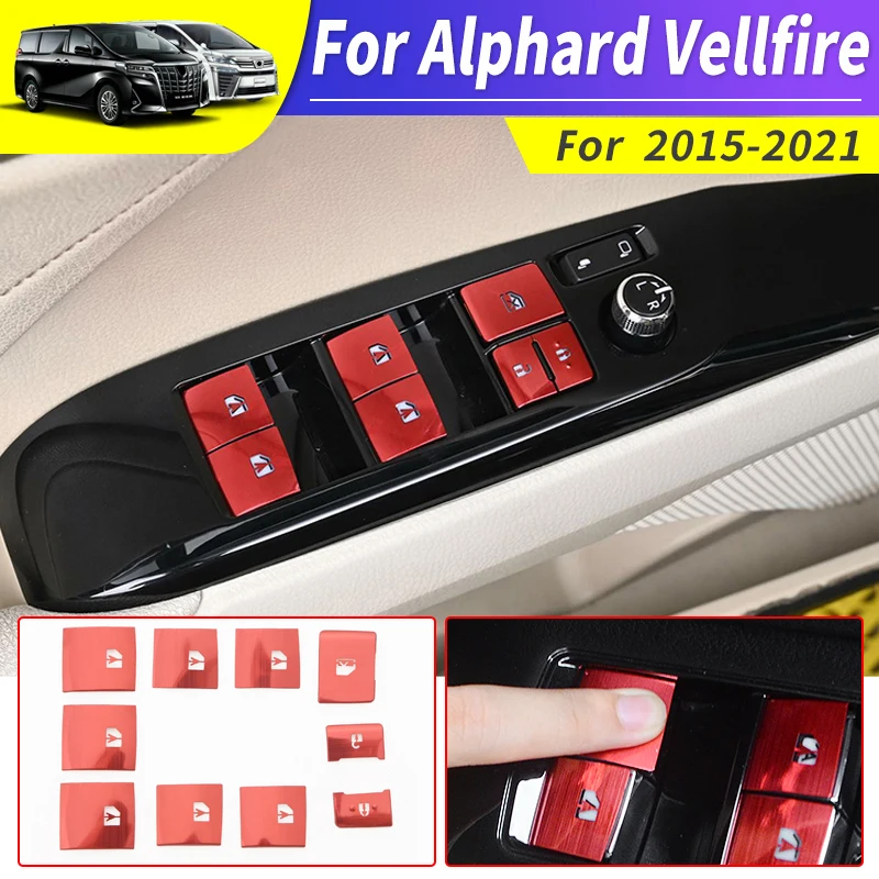 

Applicable to 2015-2021 Toyota Alphard Vellfire 30 Window Glass Lifting Button Switch Sticker Modification Accessories