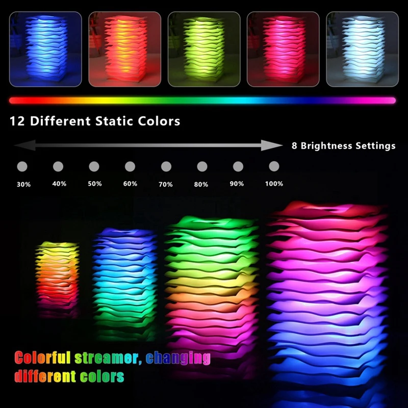Dynamic Lighting Colorful Night Light Touch Sensor Bedside Lamp With 3D Illusion Design 7 Colors Remote Control LED Lamp