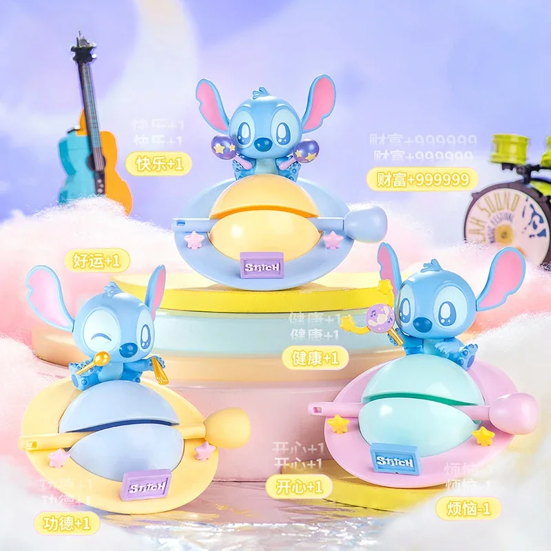 Disney Stitch Knock Knock Music Figure Blind Box Creative Personality Model Desktop Ornament Children's Toy Surprise Gift Box