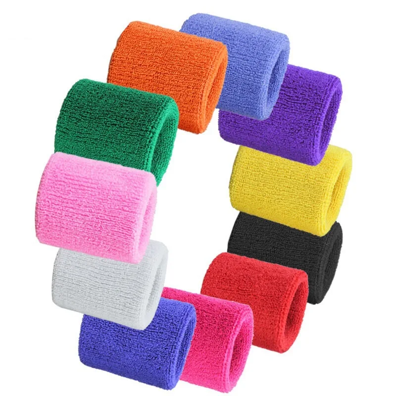 1PC Colorful Cotton Unisex Sport Sweatband Wristband Wrist Protector Gym Running Sport Safety Wrist Support Brace Wrap Bandage