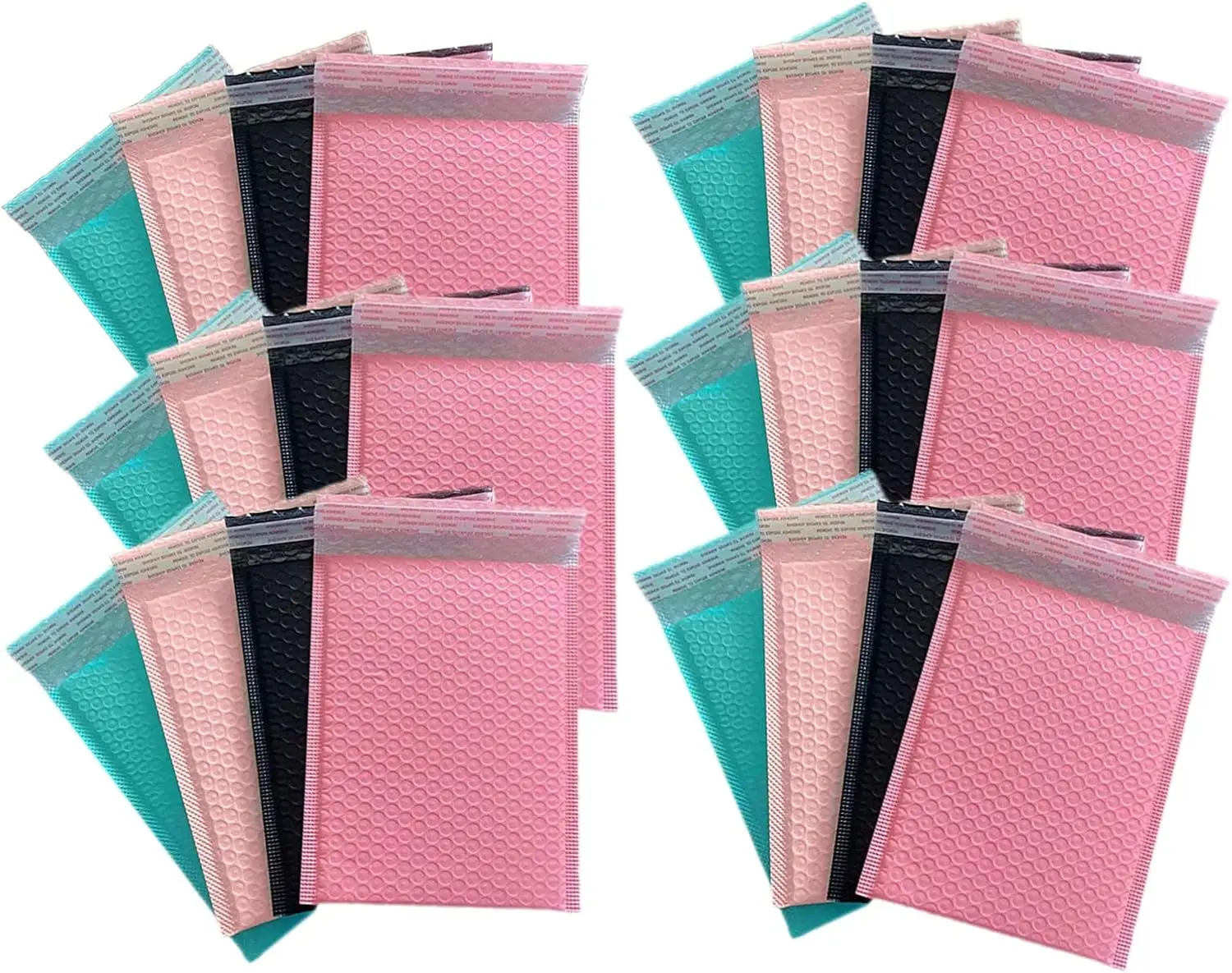 

24 Pack Bubble Mailers 5x7 Inches 4 Colors Pink Green Black Light Pink Self Seal Waterproof Shockproof