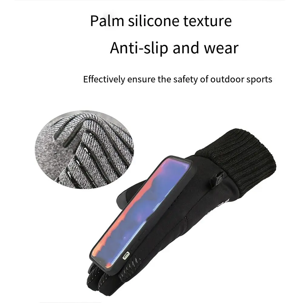 الخريف والشتاء قفازات لمس مقاوم للماء يندبروف قفازات التنقل الحرارية أسود/رمادي/أزرق الطقس البارد القفازات الدافئة