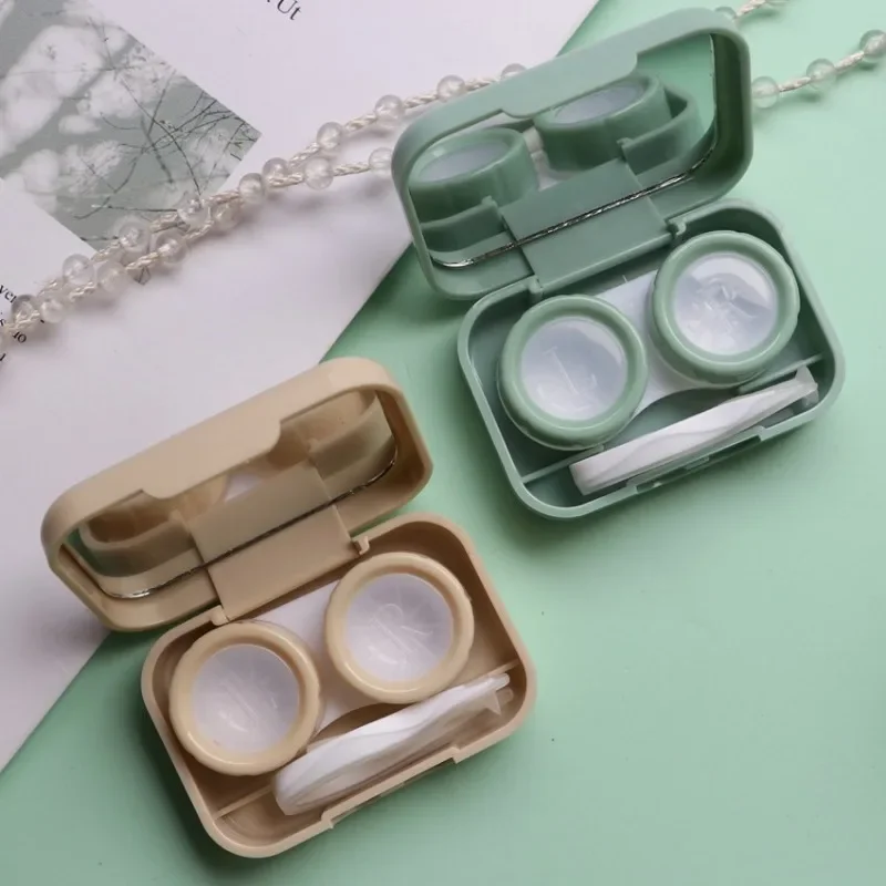 Cute Little Bear Cartoon Contact Lenses Case Portable Contact Lens Box Container for Travel Contact Lenses Case Tweezers