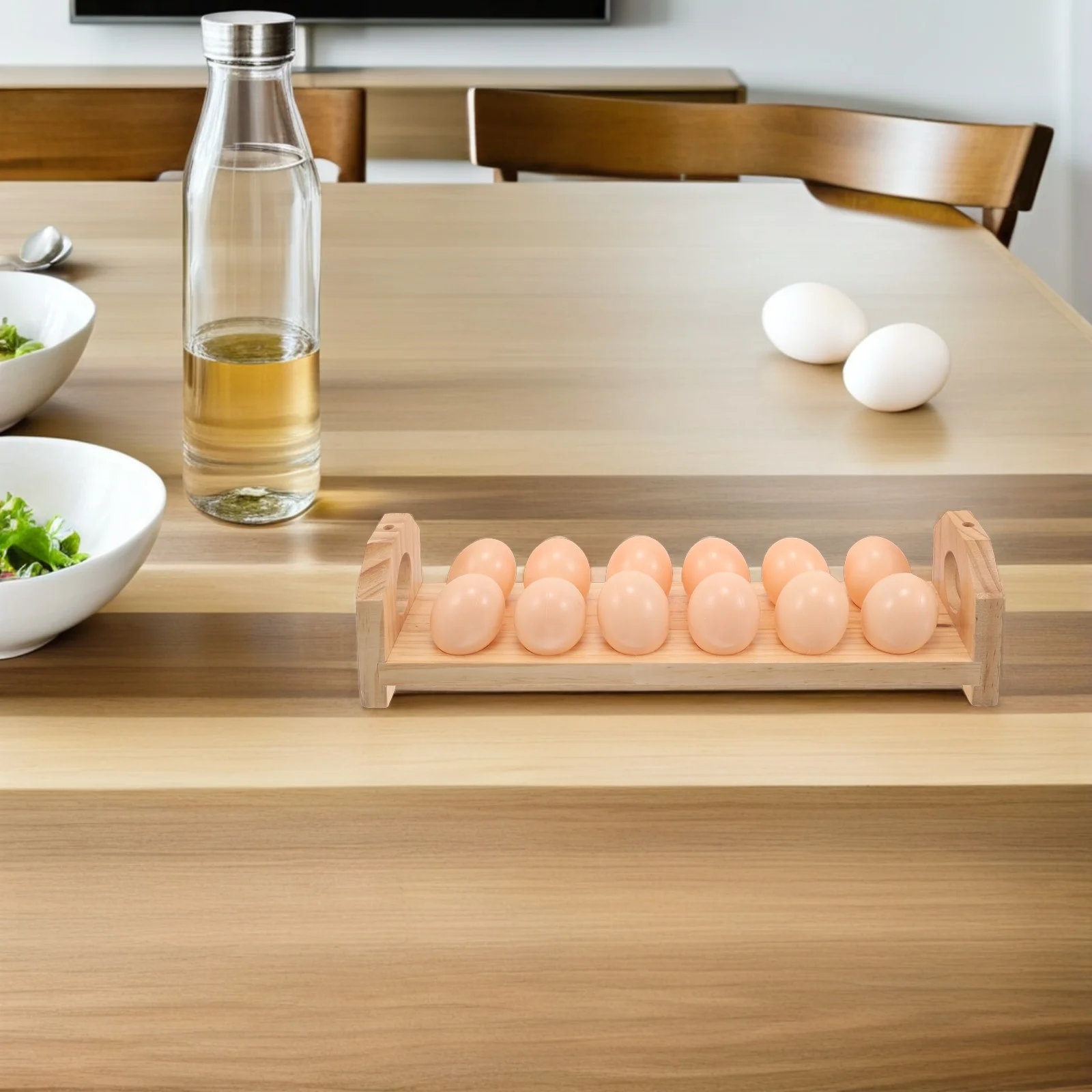 

1pc Kitchen Rack Secure Stackable Storage Basket Wooden Egg Holder Stackable Trays Organizer Egg Holder Wood Shelf