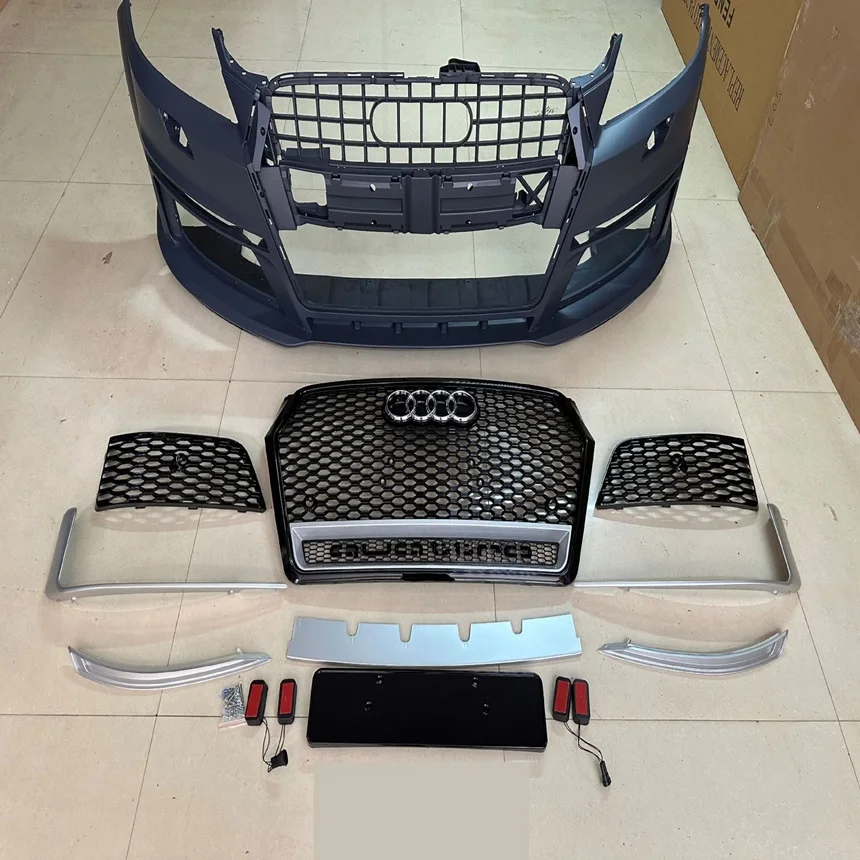 

Q7 SQ7 upgrade RSQ7 front bumper kit RSQ7 style bumper body kit With grille for Q7 SQ7 2012 2013 2014 2015