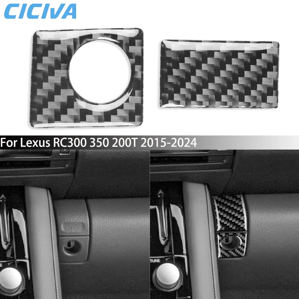 

For Lexus RC300 RC350 RC200T 2015-2024 Carbon Fiber Dashboard Glove Box Handle Interior Cover Stickers Car Accessories Auto Trim