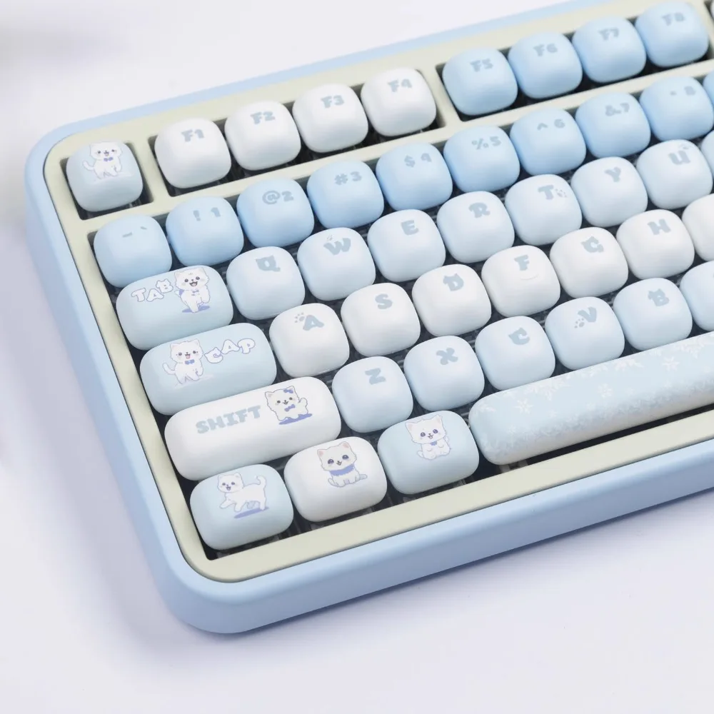 Blue Cat Keycaps 140 Keys PBT MOG Profile Thermal Sublimation Custom Keycap for Magnetic Keyboard Suit MU68 Fire68 98/99/104/108