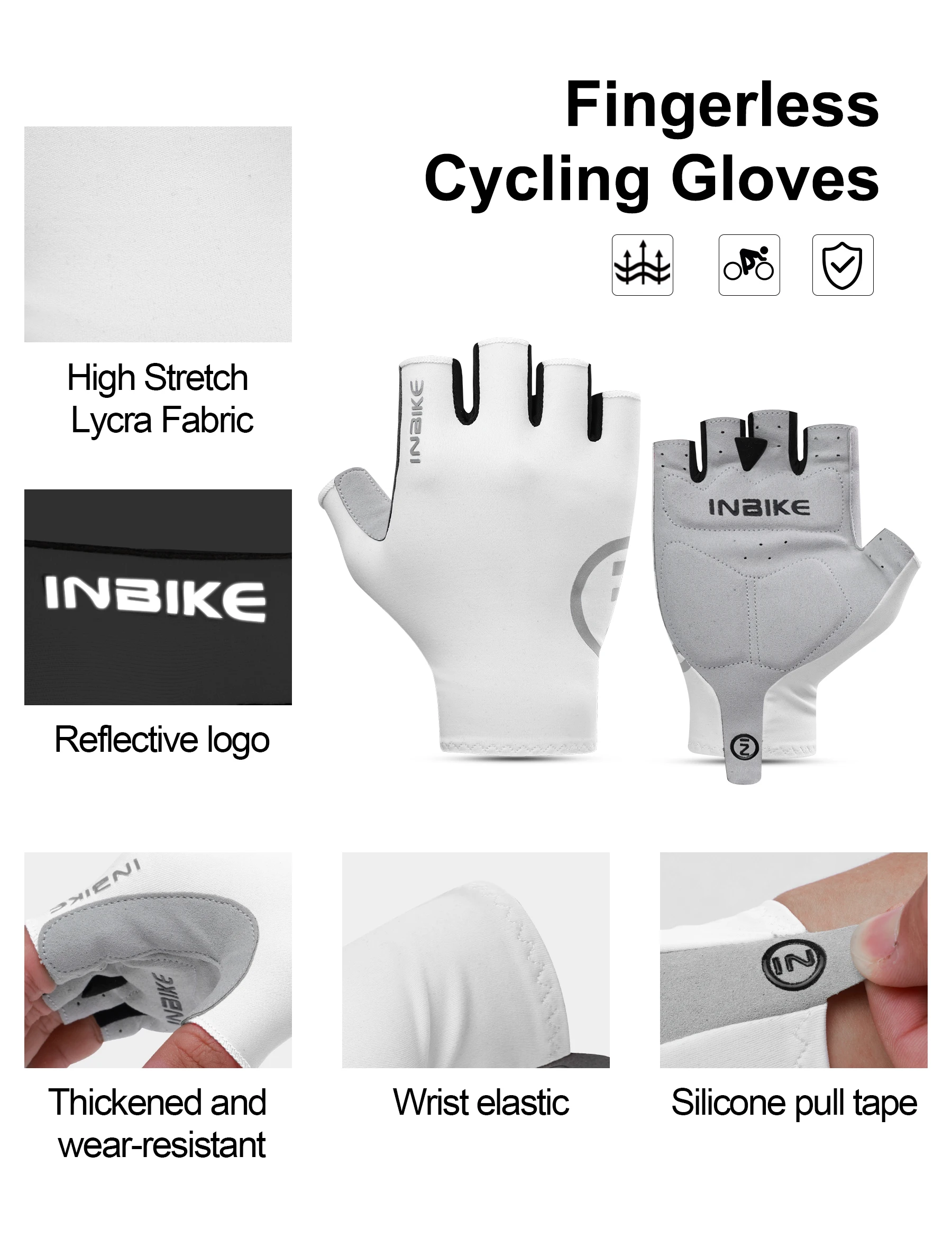 INBIKE dámská cyklistika rukavice léto biking rukavice čalouněný half-finger shock-absorbing MTB bicykl rukavice silnice jízdní kolo příslušenství