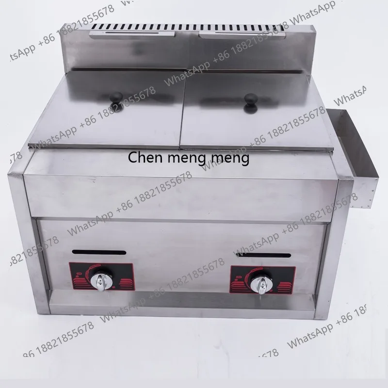 

Commercial large-capacity gas fryer, smoke window type fryer, double-cylinder double-screen fryer