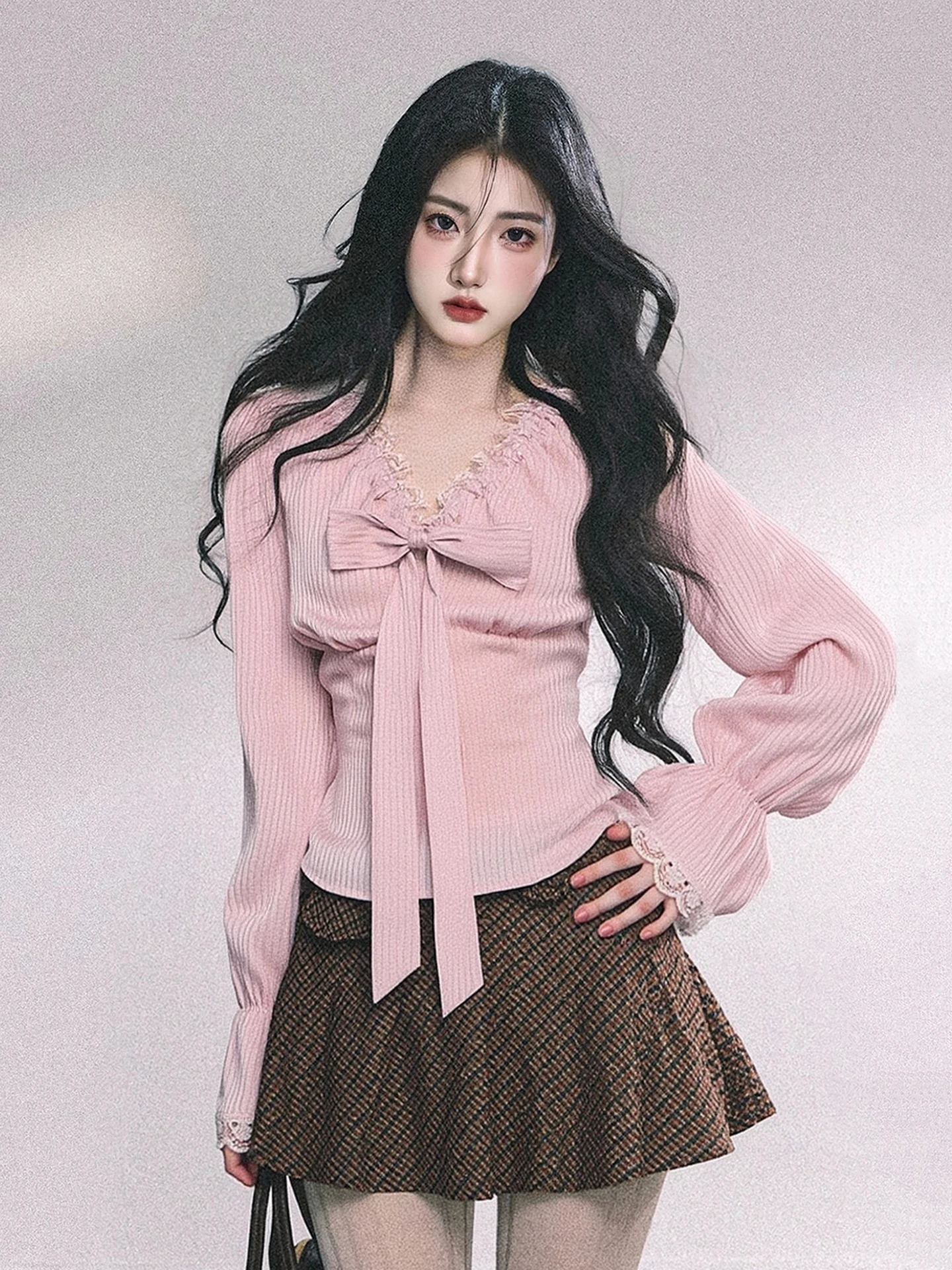 

Ele Sle женские irt Pure Desire Sweet для похудения с розовой полосой и кружевом в стиле пэчворк Faion, элитный дышащий полиэстер, длинный ...