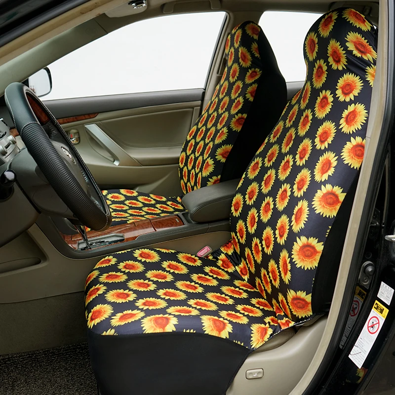 Autoking Cover Car Seat Covers Front Seat Covers Back Seat Covers Chrysanthemum color For Car Truck Van SUV Car Accessories