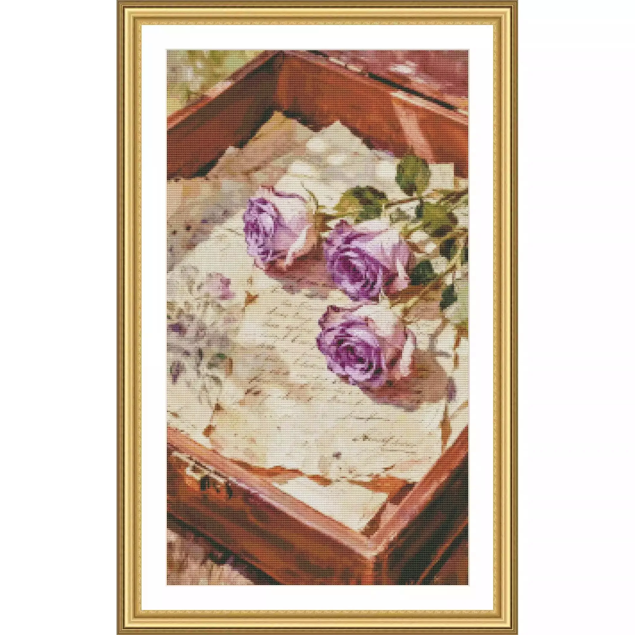 

ZZ8211-Rose Books 18CT 14CT 16CT 11CT Print Canvas Cross Stitch DIY Set Kit Needlework Embroidery 102 Colors