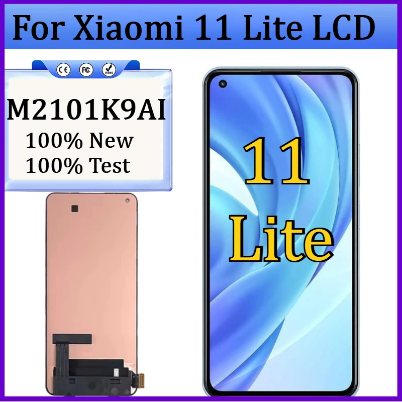 

Новый TFT-экран для Xiaomi 11 Lite M2101K9AI, ЖК-дисплей с сенсорным экраном для Mi 11 Lite, замена