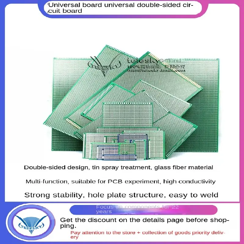 

5PCS Universal PCB Board Prototype Board green or blue 2x8 3x7 4x6 5x7 6x8 7x9cm Double Sided Circuit Boards DIY Electronic Kit