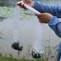 Sougayilang 100cm Fishing Net Soft Wire Trap Netting Premium Float Sea Fish Netting Tackle Baitcasters for Fishing Pesca