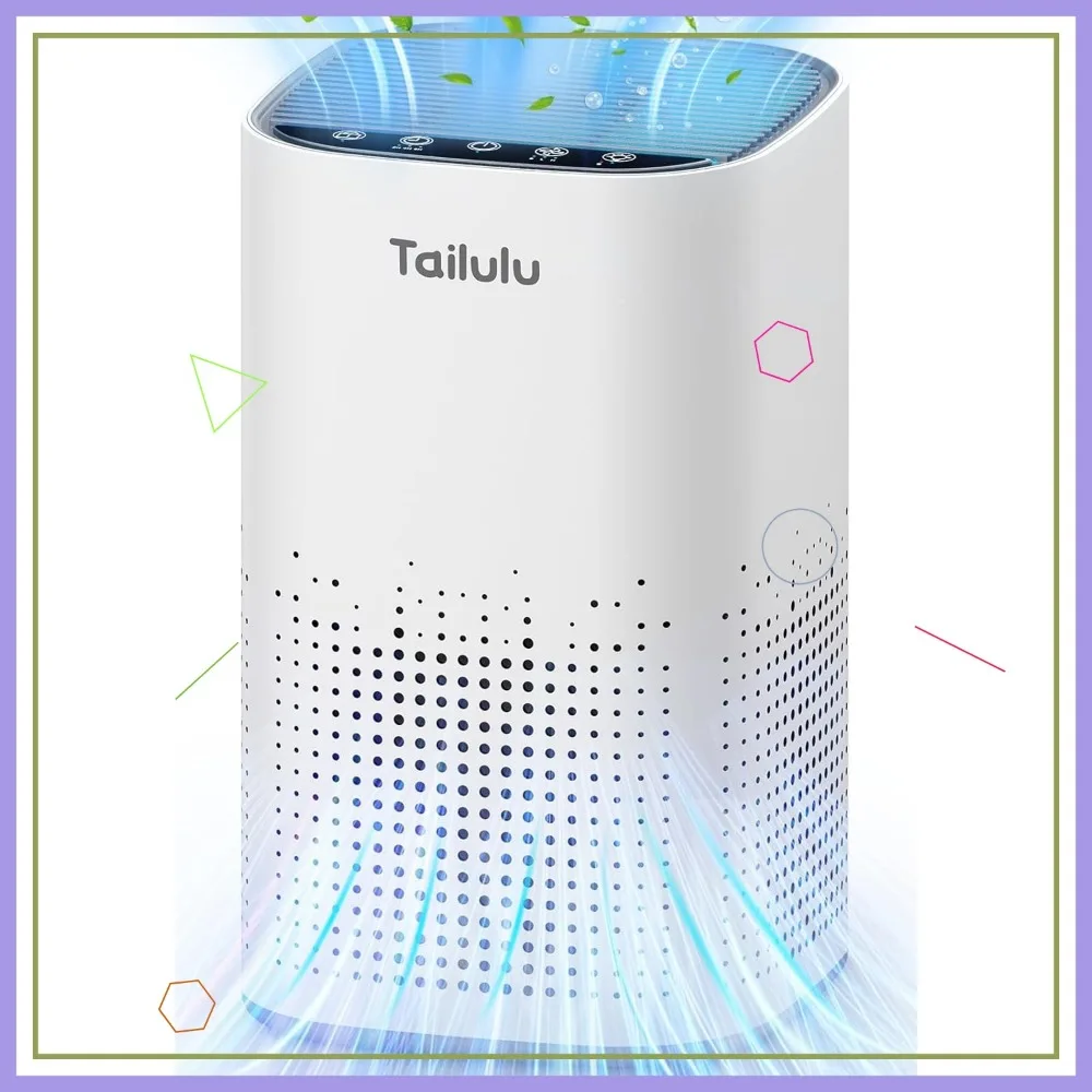 

Очиститель воздуха для большой комнаты до 1500 футов2, H13 HEPA-фильтр для домашних животных, пыль, запах дыма, тихий режим сна 15 дБ