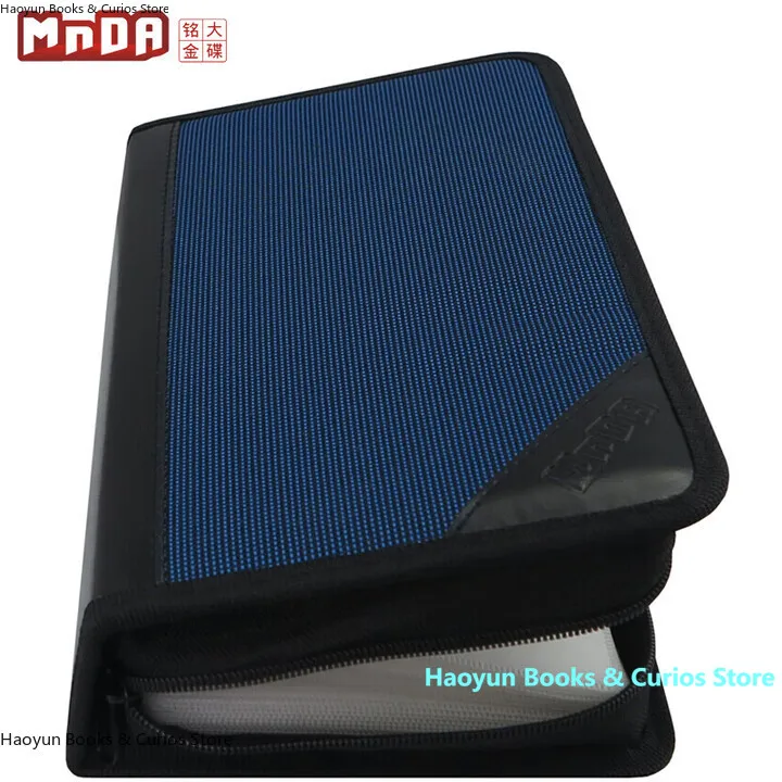 Support de CD pour visière de voiture pour 80 disques, sac de rangement pour CD/DVD en toile bleue, sac en toile, portefeuille pour CD en toile Durable et résistant aux rayures