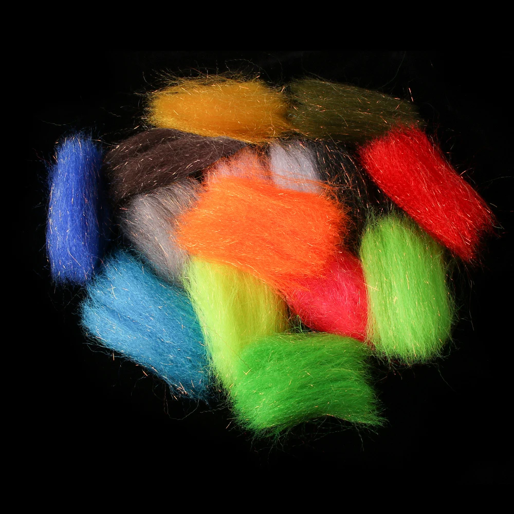 2 Packungen Gekräuseltes Slinky Fiber Flash Streamer Material zum Fliegenbinden für Minnow Streamer Fliegen, Forellen-, Barsch- und Hechtangelköder – Detail 6