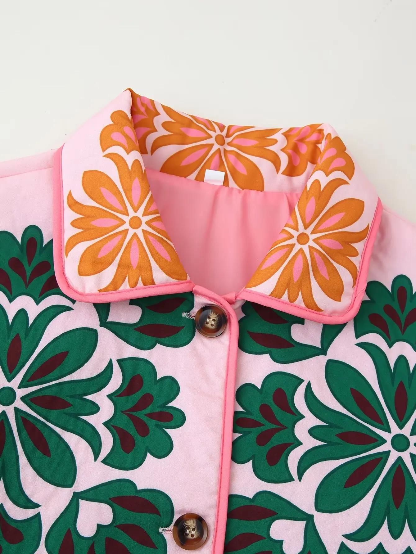 DiYiG ЖЕНЩИНА 2025 Осенняя новая модная куртка с хлопковой подкладкой и принтом, шикарное пальто с карманами и лацканами, верхняя одежда Mujer