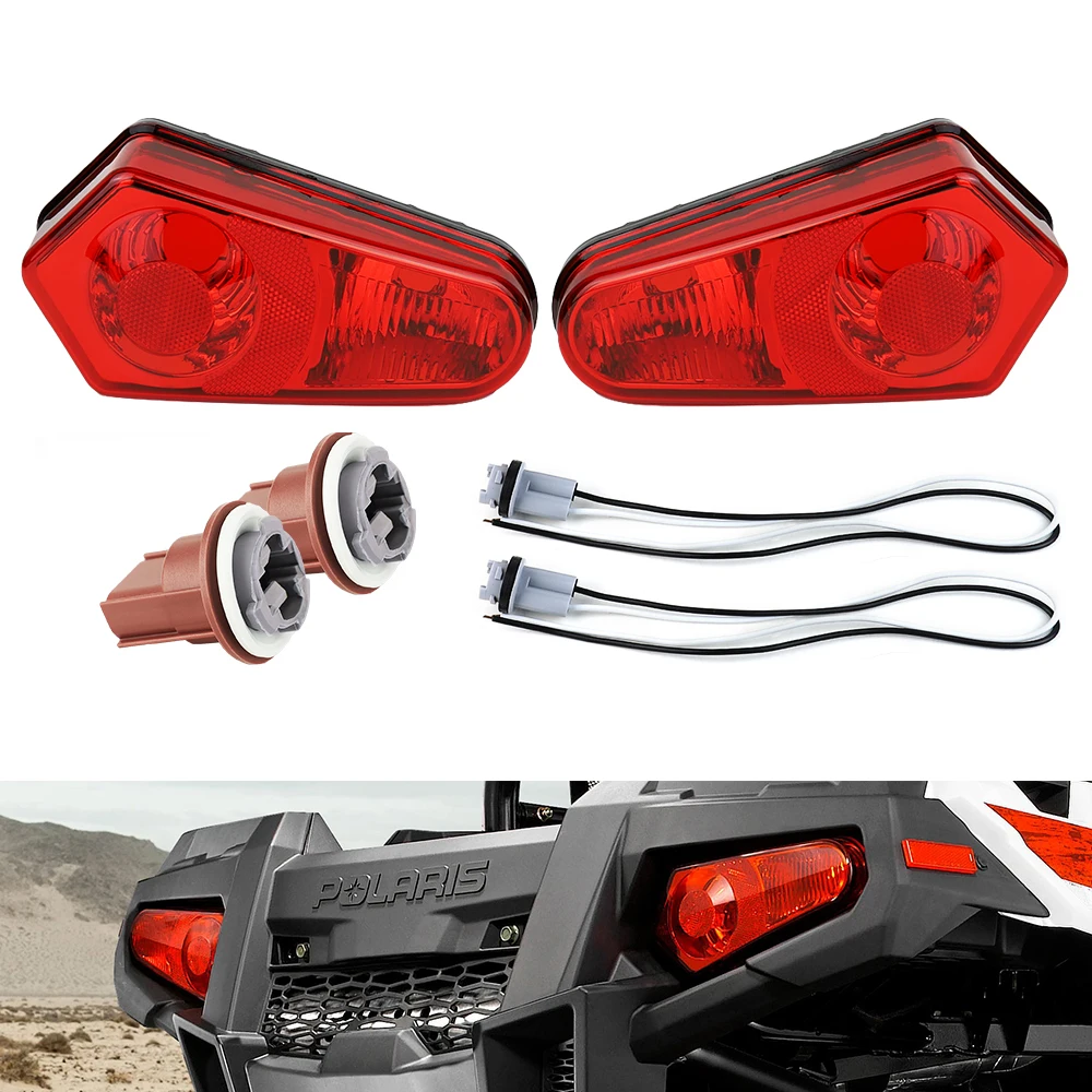 UTV Tail Lights Lamps Housing with Sockets for Polaris RZR Sportsman 570 800 900