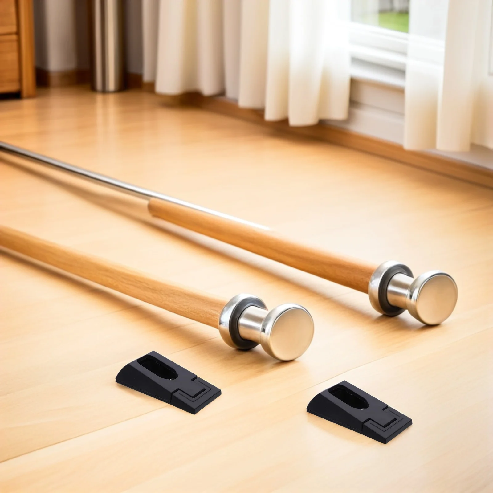 

8pcs Aluminum Alloy Closet Pole Brackets Heavy Duty Flush Mount Rod End Support Wardrobe Bracket For Closet Shower Rail