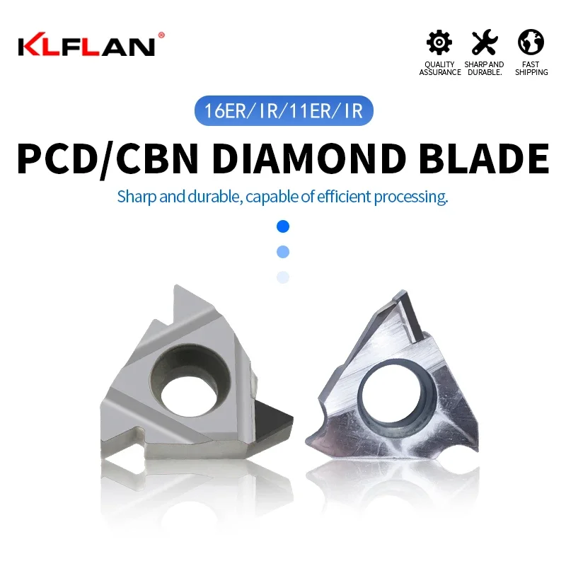 

11ER AG55 AG60 16ER AG55 AG60 11IR 16IR AG55 AG60 TGFR100PCD CBN Threading Diamond Inserts Thread Turning Tool CNC Lathe Tool