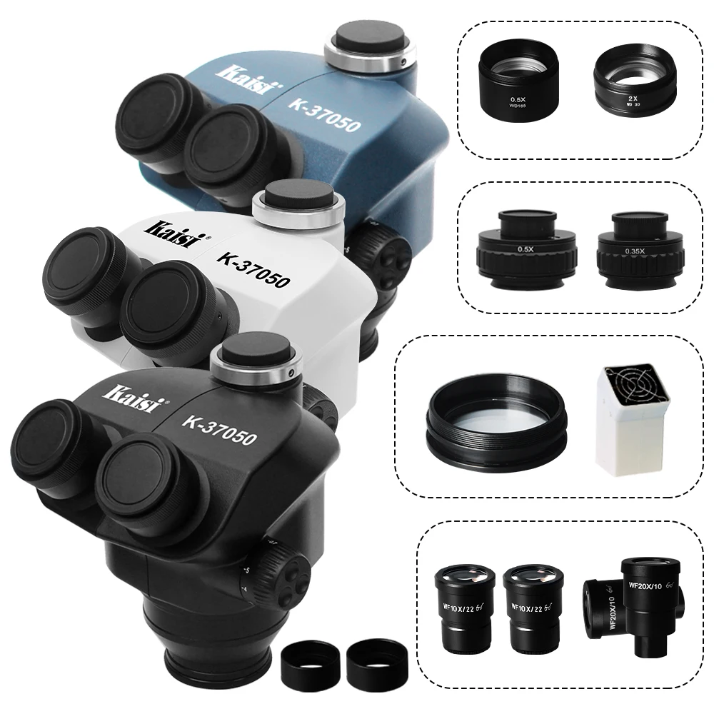 Trójokularowa głowica mikroskopu 7X-50X Simul Focal mikroskop stereoskopowy z ciągłym zoomem WF10X/22mm okular do lutowania procesora PCB telefonu