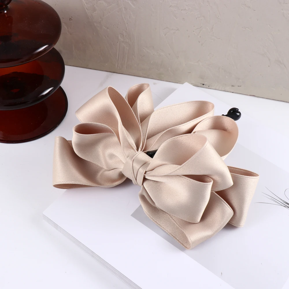 Korea Style Sweet Hairpin Cute Ribbon Bow Imitation Pearl Banana Hair Clip Women Fashion Hair Accessories