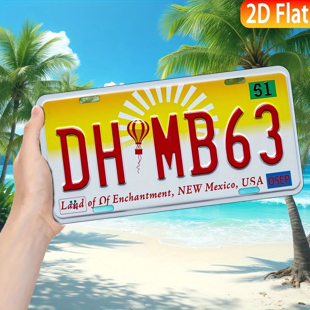 2D Flat Product, 1pc, Aluminum License Plate, for Decorative Use Only, Vintage 2D Flat Aluminum Wall Decor Sign- 