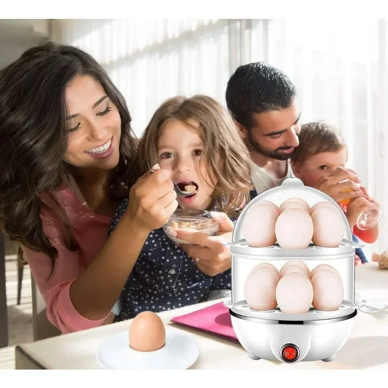 Egg Cooker, Double Egg Poacher,Multi-function Automatic Power Off Egg Steamer,Home Nutrition Breakfast Machine, Kitchen Utensils