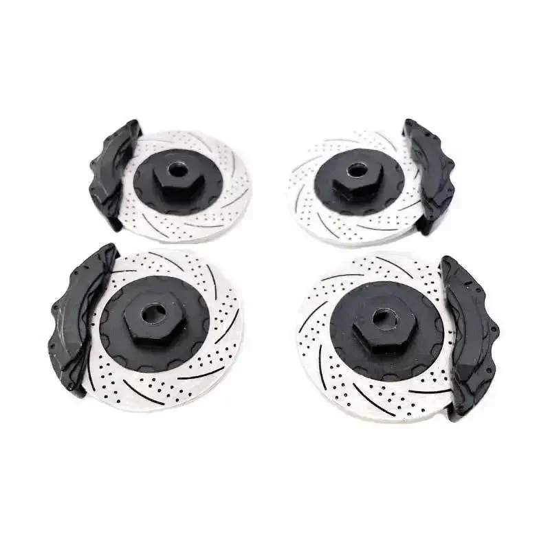 4 szt. Metalowe tarcze hamulcowe z zaciskami do samochodów RC Crawler 1/10 TRX4 Defender Bronco G500 TRX6 G63, części tuningowe