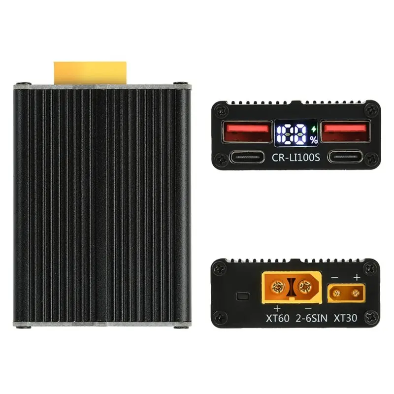 X64A-Universal Power Board 2-7S 100W Fast Charging Module Supports Li-Ion/Lifepo4 Battery, Dual USB& Type-C, XT30 XT60