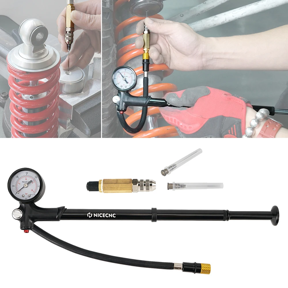 

Universal 300psi 20bar UTV Shock Air Pump Nitrogen Filling Needle Kit for Yamaha Raptor YFZ Polaris RZR XP CanAm X3 Honda TRX