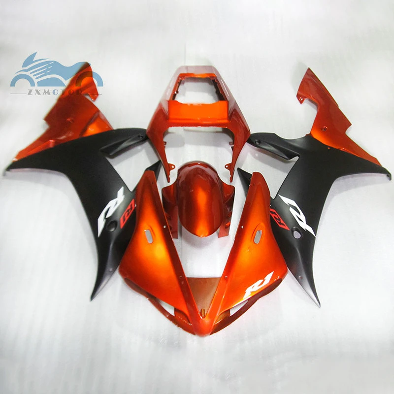 Customized motorcycle fairing Kits fit for YAMAHA 2002 2003 YZFR1 02 03 YZF R1 sports fairings black orange body parts RG06