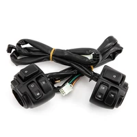 Interruptores de Control de manillar de motocicleta de aluminio de 1 ""y 25mm, botón de interruptor de señal de giro de arranque con arnés de cableado para Harley 883