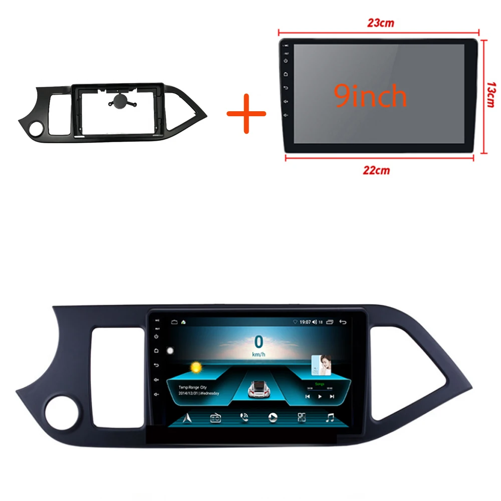 2Din Car Radio Installation Plastic Fascia Panel Frame for Kia Picanto Morning 2011-2017 Left /right Rudder Dash Mount Kit