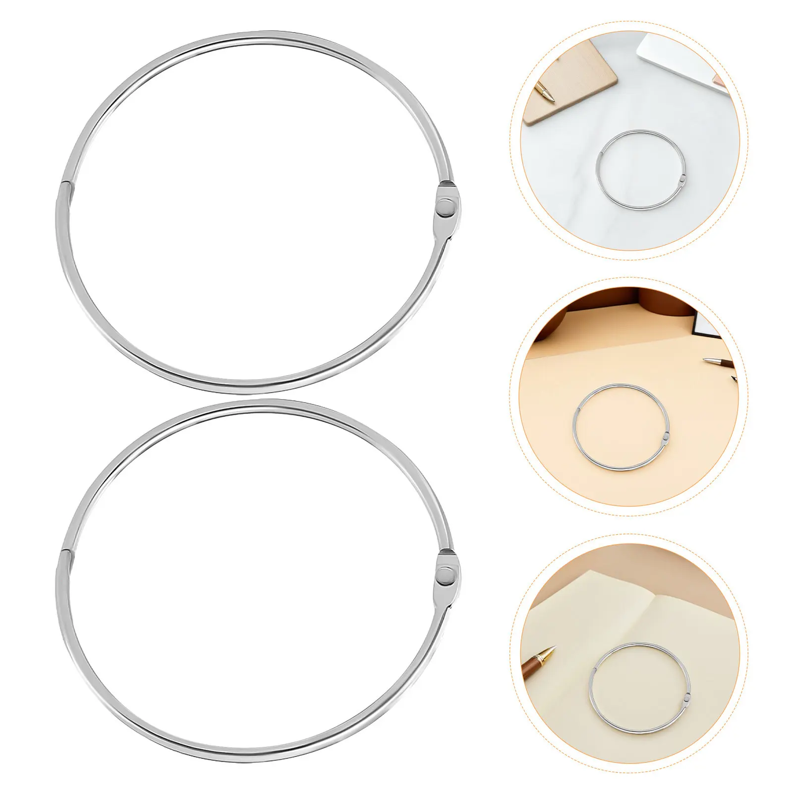 

12Pcs Metal Loose Leaf Binder Rings Openable Large 4 Inch Book Rings for Office Crafts Scrapbooks Note Cards Round Ring Binders