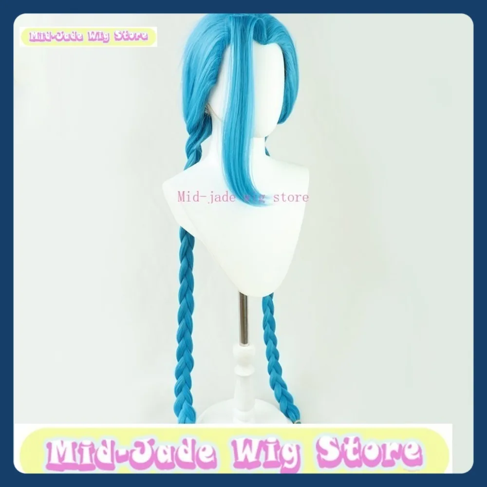 Peruka Mid-jade Wig Store Arcane Jinx Cosplay Anime Gra RPG Syntetyczne Włosy Kostiumy Rekwizyty na Halloween