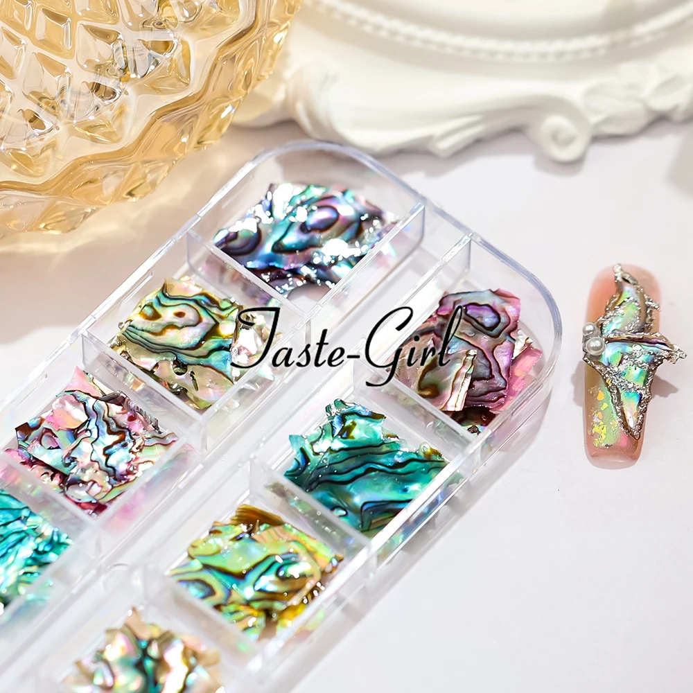 1 Box Nails Abalone Shell Fragments Texture Natural Sea Shell 3d Charm Nail Art Decoration Slice DIY Beauty Salon Tools New 5