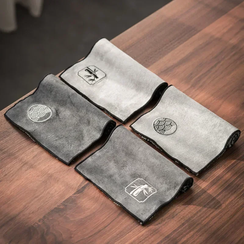 Water Absorption Tea Towel Tea Cloth Thickened Coffee Table Cloth Zen Teaware Towel Cotton Linen Rag Pad Tea Table Accessories